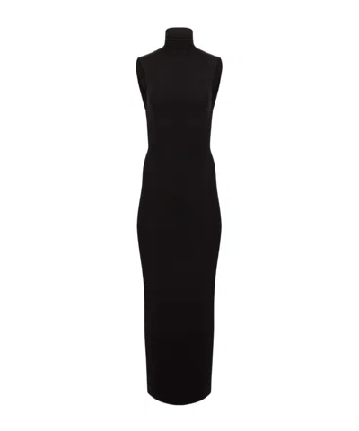 Nina Ricci Draped High-neck Maxi Dress In Black
