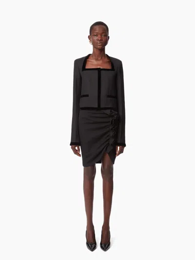 Nina Ricci Draped Midi Skirt In Black