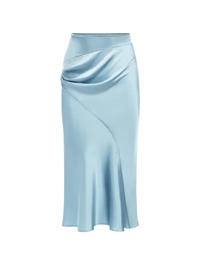 Nina Ricci 드레이프 미디 스커트 In Blue