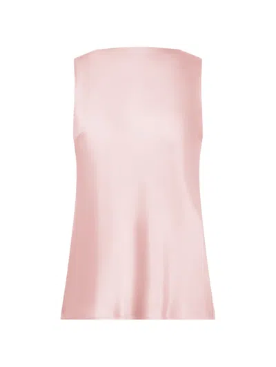 Nina Ricci Draped-back Silk Top In Pink