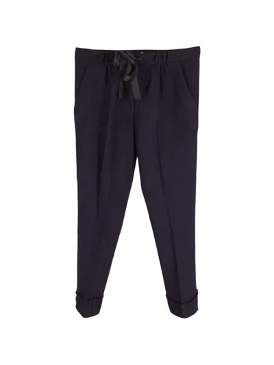 Pre-owned Nina Ricci Drawstring Trousers In Blue