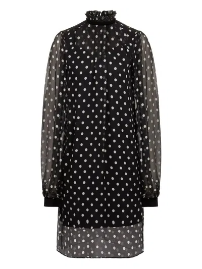 Nina Ricci Polka-dot Ruffled Mini Dress In Multi
