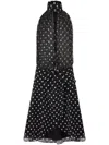 Nina Ricci Halter Neck Polka Dot Midi Dress In I P D Black And Cream