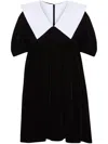 Nina Ricci Velvet Minidress In U Noir