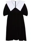 Nina Ricci Velvet Minidress In U Noir