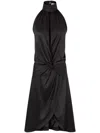 Nina Ricci Halter Neck Polka Dot Midi Dress In Black