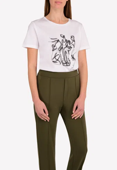 Nina Ricci Embroidered Signature Illustration T-shirt In White