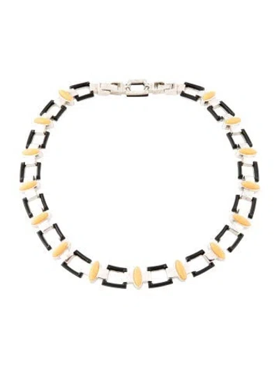 Pre-owned Nina Ricci Enamel Collar Necklace, 18" In Multi