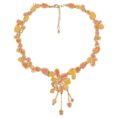 Pre-owned Nina Ricci Enameled Necklace In Multi