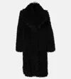 Nina Ricci Faux-fur Oversized Coat In Black