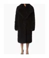 Nina Ricci Faux-fur Oversized Coat In Black
