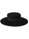 Nina Ricci Felted Wool Canotier Hat In Black