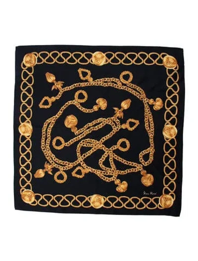 Pre-owned Nina Ricci Festival Quadri Silk Bandana In Blue