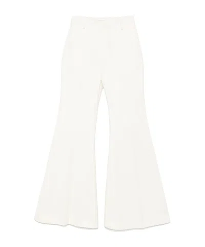 Nina Ricci Flared Casual Pants In White