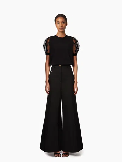 Nina Ricci Flared Denim Pants In Black