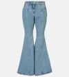 Nina Ricci Distressed Flared Jeans In Blue