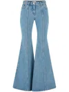 Nina Ricci Distressed Flared Jeans In Blue