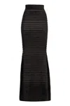 Nina Ricci Flared Knit Skirt In Black