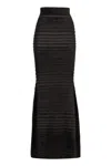 Nina Ricci Flared Knit Skirt In Black