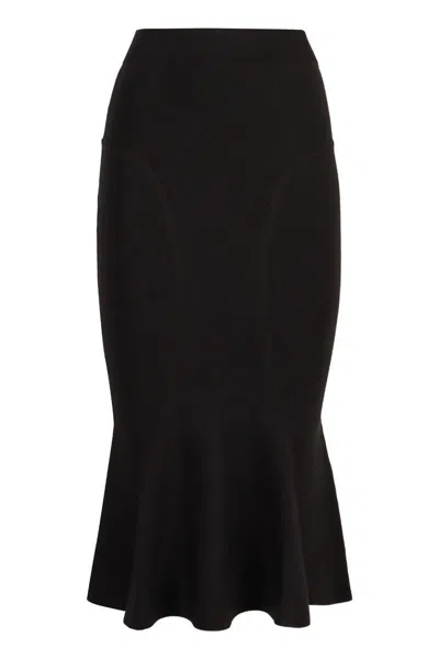 Nina Ricci High-waisted Mermaid Midi Skirt In Black