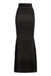 Nina Ricci Flared Knit Skirt In Black