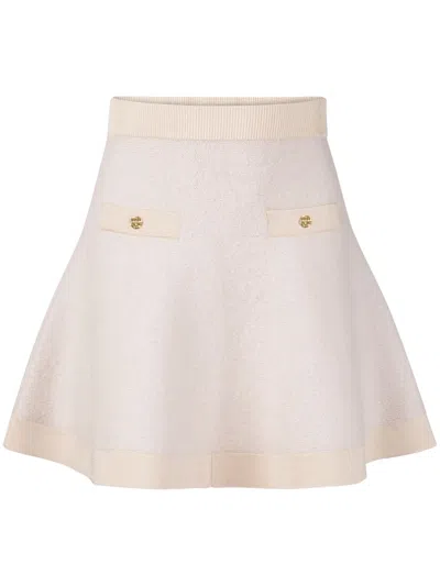 Nina Ricci Flared Mini Skirt In Neutrals
