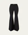Nina Ricci Flared Wool Trousers In Black