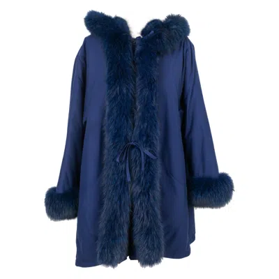 Pre-owned Nina Ricci Fleece-lined Mid-length Fur Coat In Purple