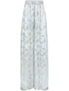 Nina Ricci Floral Palazzo Pants In Blue