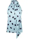 Nina Ricci Floral-print Blouse In Blue