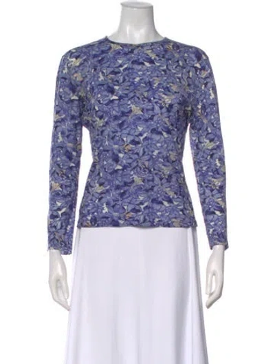 Pre-owned Nina Ricci Floral Print Crew Neck Top In Multi