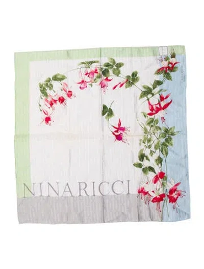 Pre-owned Nina Ricci Floral Print Scarf In Neutral