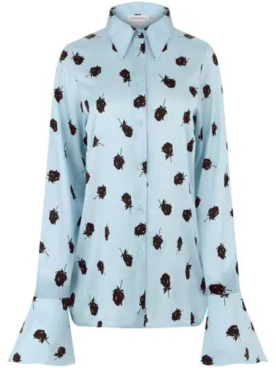 Nina Ricci Floral-print Shirt In 蓝色