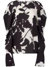 NINA RICCI FLORAL PUFF-SLEEVE BLOUSE