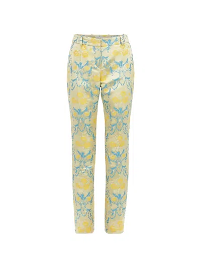 Nina Ricci Floral-jacquard Straight-leg Trousers In Multi