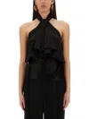 Nina Ricci "flowing" Top With Bow In Black