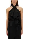 Nina Ricci "flowing" Top With Bow In Black