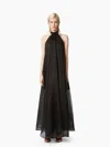 Nina Ricci Fluid Halterneck Transparent Dress In Black