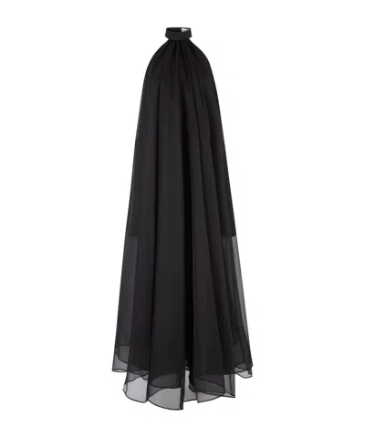 Nina Ricci Fluid Halterneck Transparent Dress In Black