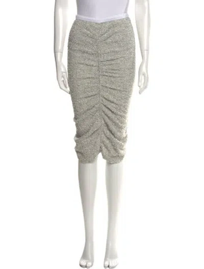 Pre-owned Nina Ricci Fringe Trim Accent Knee-length Skirt W/ Tags In Neutral
