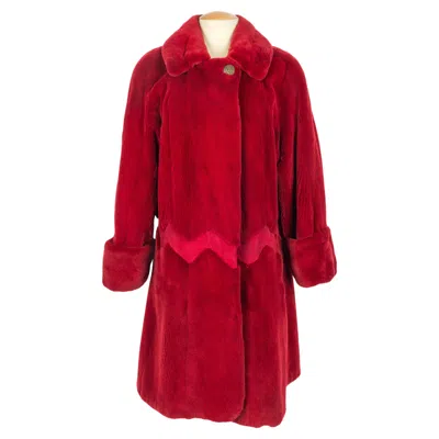 Pre-owned Nina Ricci Fur Coat In Red