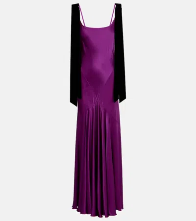chinese dress ladies La Lune One-Shoulder Gathered Maxi Dress – Georgette main image 1