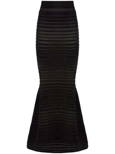 NINA RICCI STRIPED MERMAID SKIRT - WOMEN'S - VISCOSE/POLYAMIDE