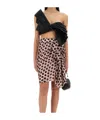 Nina Ricci Twisted Polka Dots Top In Black