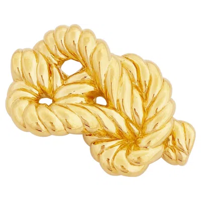 Pre-owned Nina Ricci Gilded Twisted Knot Brooch By , 1980s In Orange