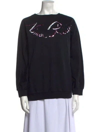Pre-owned Nina Ricci Graphic Print Crew Neck Sweatshirt In Black