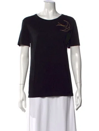 Pre-owned Nina Ricci Graphic Print Crew Neck T-shirt In Black