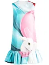 Nina Ricci Graphic-print Flared Minidress In Pink