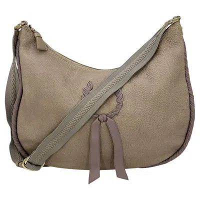 Pre-owned Nina Ricci Gray Leather Hobo Shoulder Bag