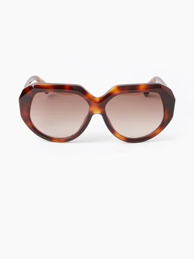 Nina Ricci Gros-grain Oversize Sunglasses Tu In Brown